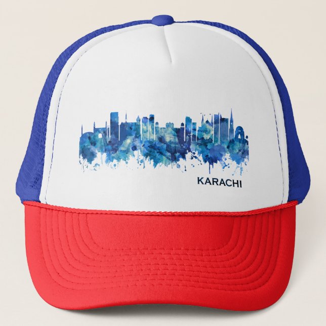 Karachi Pakistan Skyline Blue Keps (Framsida)
