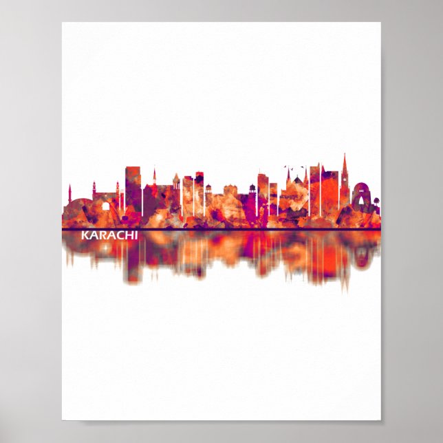 Karachi Pakistan Skyline Poster (Framsidan)