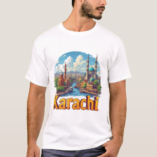 Karachi Pakistan Stad Present För Resenärer 🗺️ T Shirt