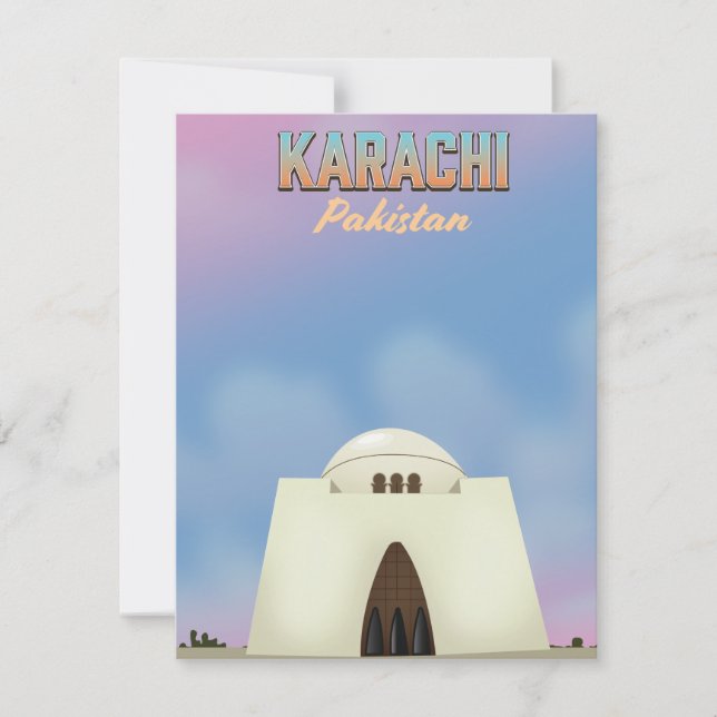 Karachi Pakistans reseaffisch (Framsida)