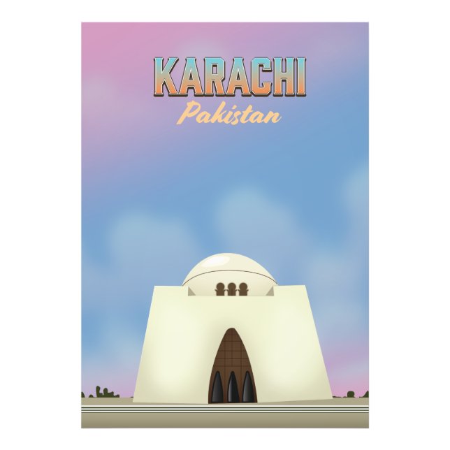 Karachi Pakistans reseaffisch Fototryck (Framsidan)