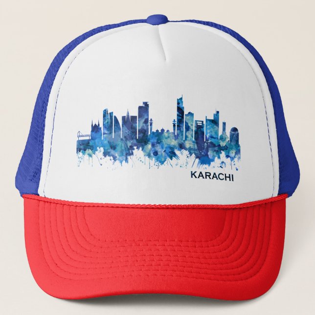Karachi Skyline Pakistan Blue Keps (Framsida)