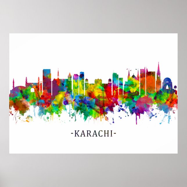 Karachi Skyline Pakistan Poster (Framsidan)