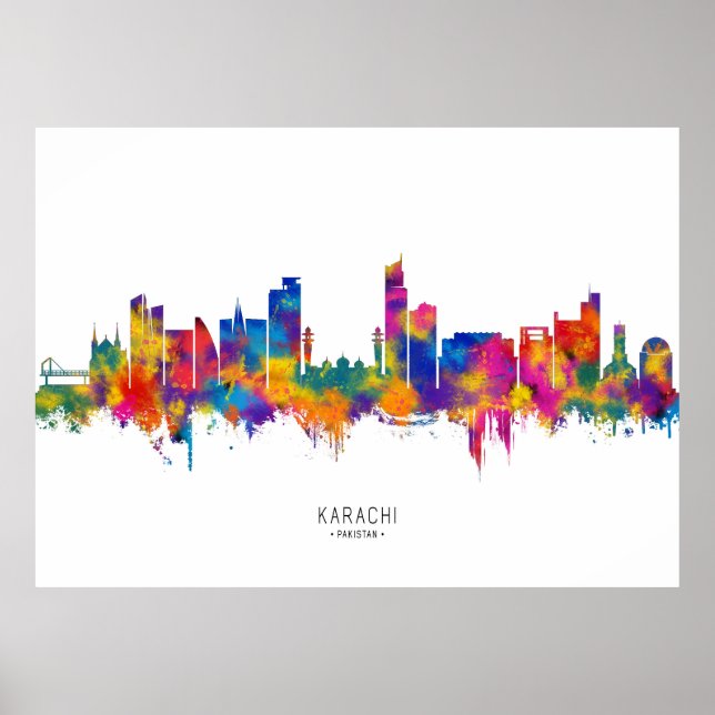 Karachi Skyline Pakistan Poster (Framsidan)