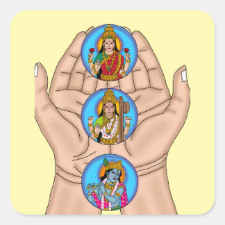 Karagre Vasate Lakshmi Shloka Stickers Fyrkantigt Klistermärke