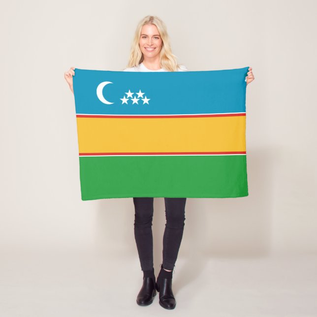 Karakalpakstan Flagga Fleecefilt (På plats)