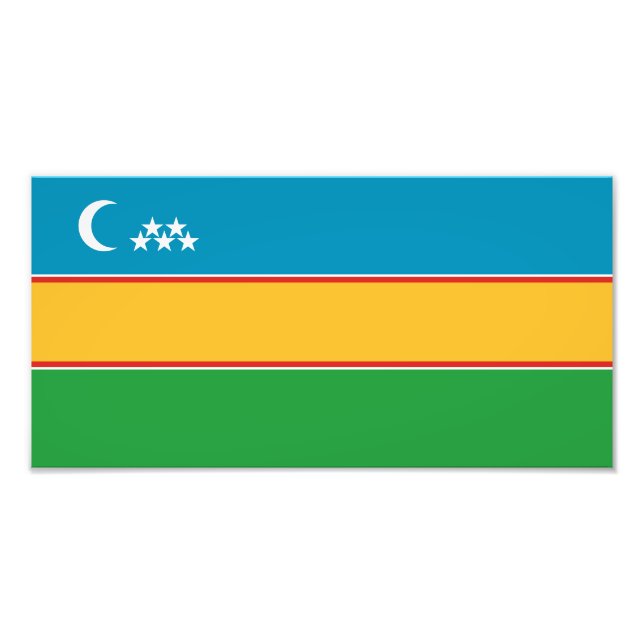 Karakalpakstan Flagga Fototryck (Framsidan)