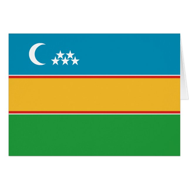Karakalpakstan Flagga Hälsningskort (Framsidan Horizontal)