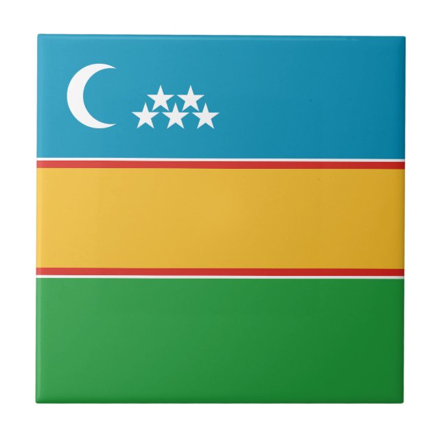 Karakalpakstan Flagga Kakelplatta (Framsidan)