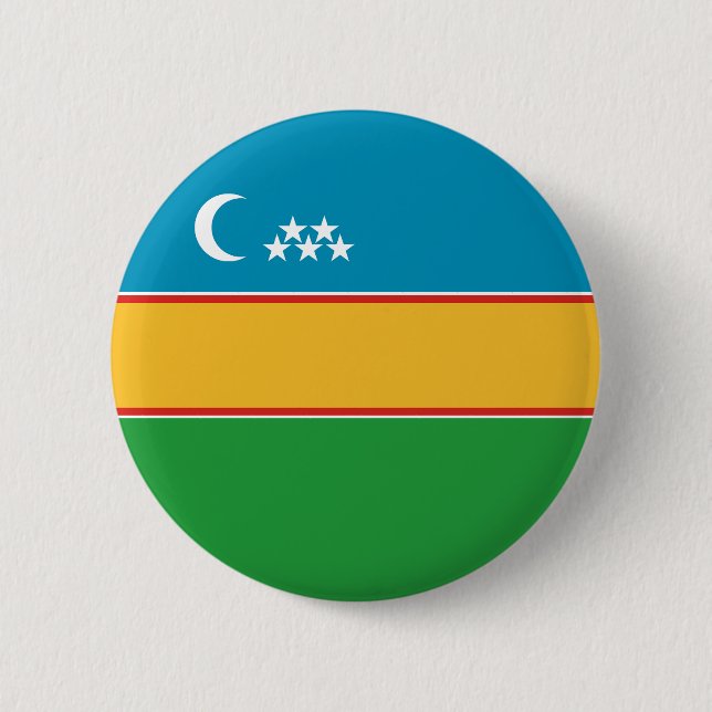 Karakalpakstan Flagga Knapp (Framsida)
