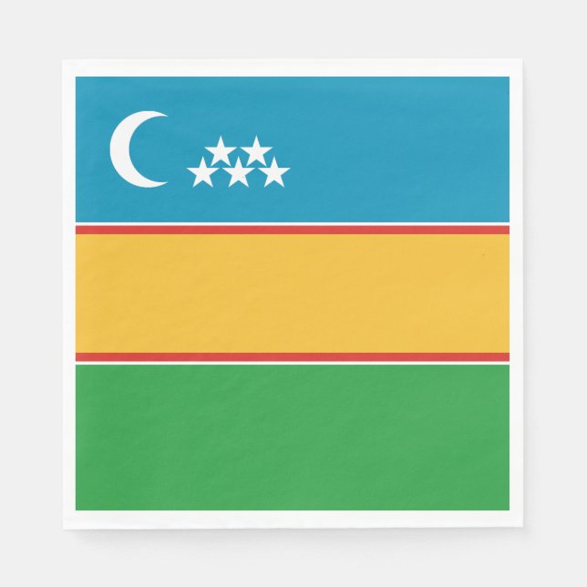 Karakalpakstan Flagga Pappersservett (Framsidan)