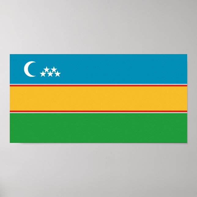Karakalpakstan Flagga Poster (Framsidan)