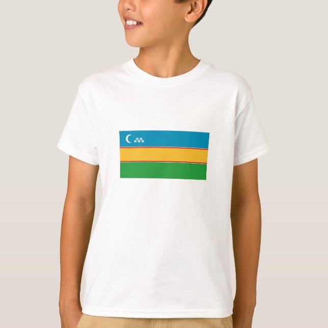 Karakalpakstan Flagga T Shirt (Framsida)