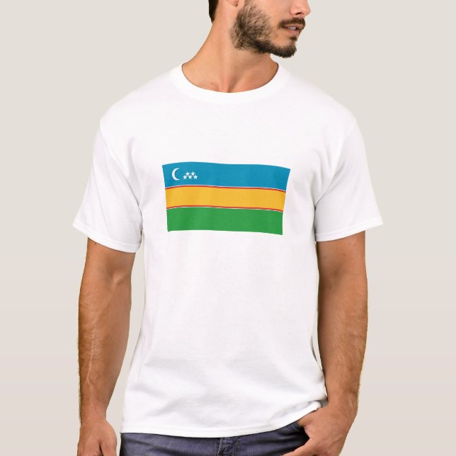 Karakalpakstan Flagga T Shirt (Framsida)