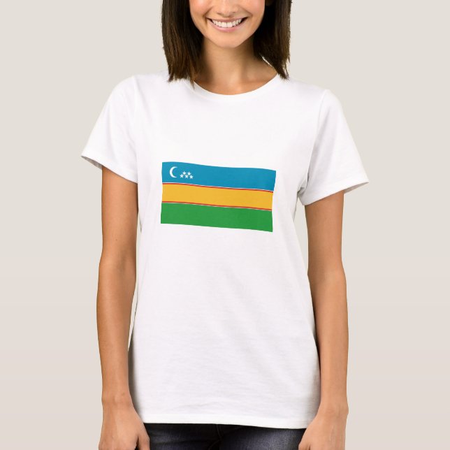 Karakalpakstan Flagga T Shirt (Framsida)