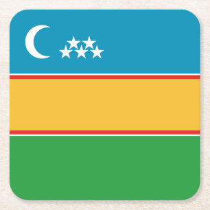 Karakalpakstan flagga underlägg papper kvadrat
