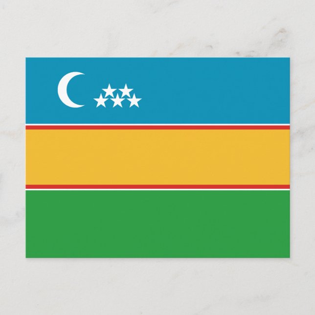 Karakalpakstan Flagga Vykort (Framsida)