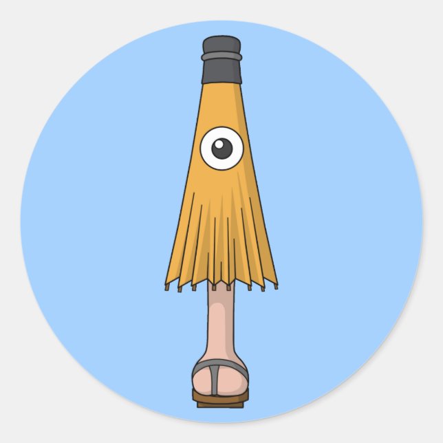 Karakasa-obake (Umbrella Ghost) Runt Klistermärke (Framsida)