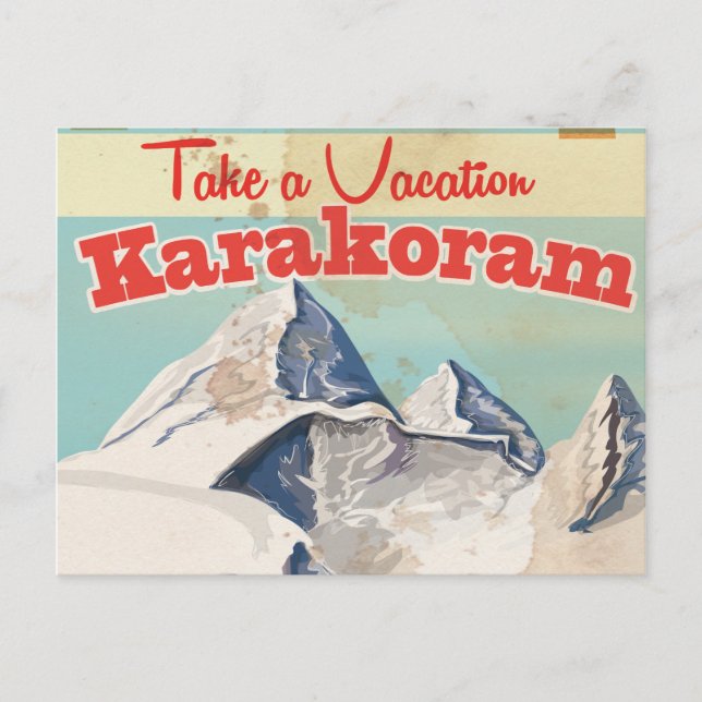 Karakoram Vintage semesterplakat Vykort (Framsida)