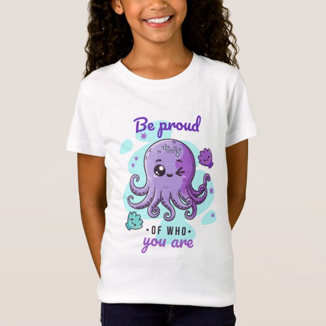 Karaktär DjurOctopus Kawaii Sea Motivation T Shirt (Framsida)