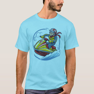 Karaktär Riding a Jet Ski på tropisk våg T Shirt