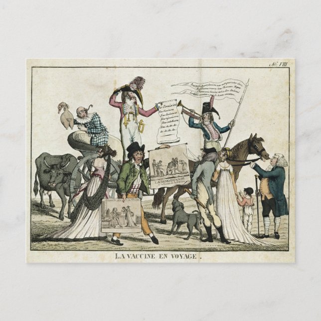 Karaktären på quack läkare som erbjuder vaccin vykort (Framsida)