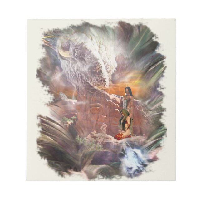 Karaktärsteckning för indianbröllopnatt anteckningsblock (Framsida)