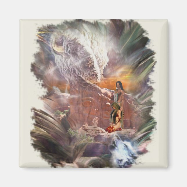 Karaktärsteckning för indianbröllopnatt magnet (Framsidan)