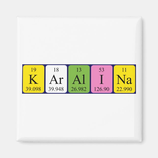 Karalina Periodiska magnet bord namn (Framsidan)