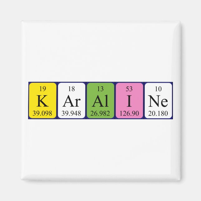 Karaline Periodisk bord namn magnet (Framsidan)