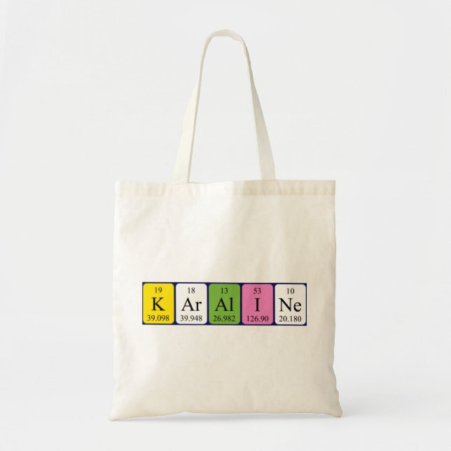 Karaline Periote bord namn tote bag Tygkasse (Framsidan)