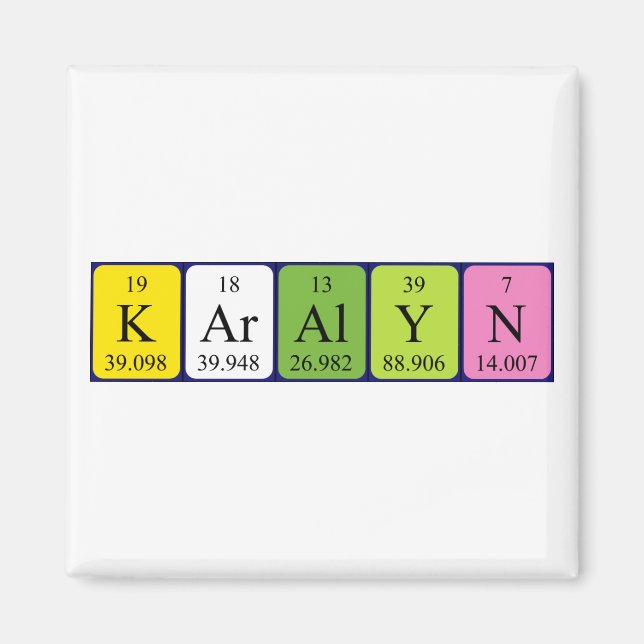 Karalyn Periodisk bord namn magnet (Framsidan)