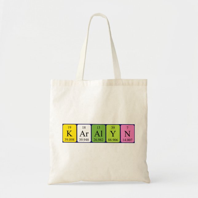 Karalyn Periodisk bord namn tote bag Tygkasse (Framsidan)