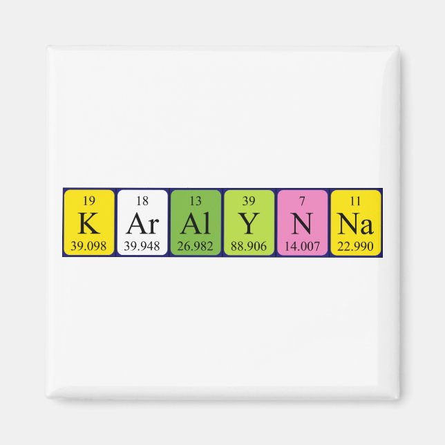 Karalynna Periodisk bord namn magnet (Framsidan)