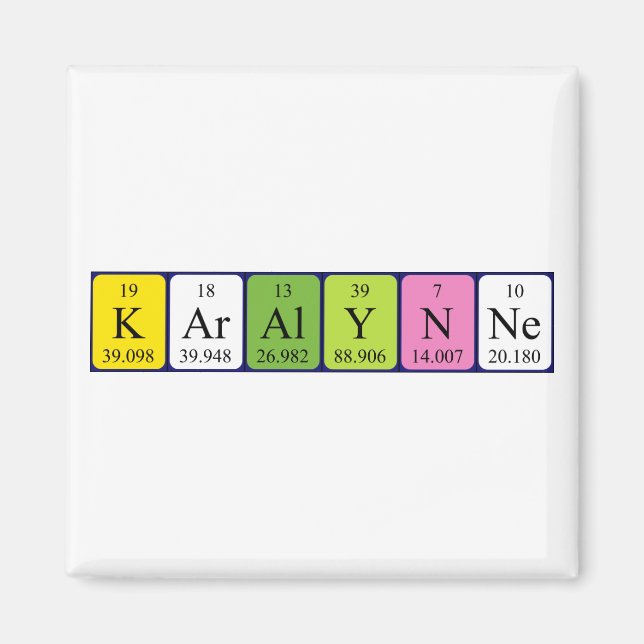Karalynne Periodisk bord namn magnet (Framsidan)