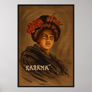 Karama Japansk Geisha Oiran Girl Courtesan Poster