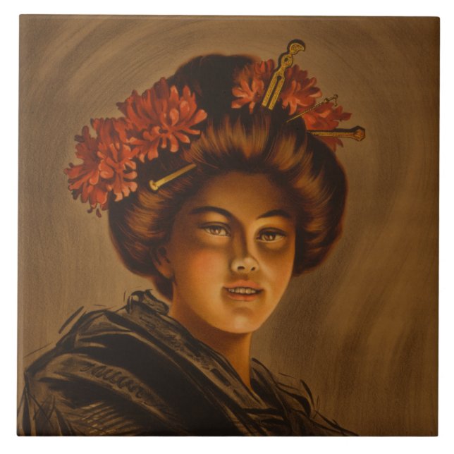 Karama: Japansk Romantik Geisha Actress Kakelplatta (Framsidan)