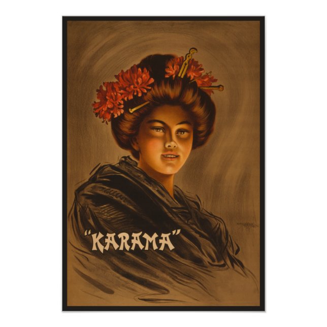 Karama: Japansk Romantik Geisha Skådespelerska Fototryck (Framsidan)