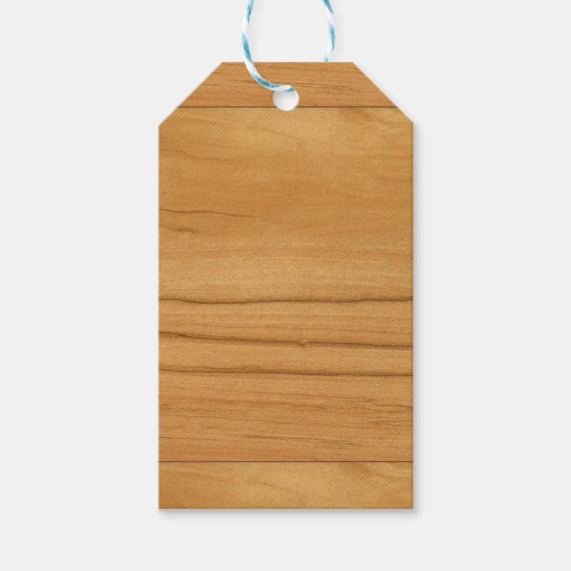 Karamel Birch Wood Grain Struktur Presentetikett (Framsidan)