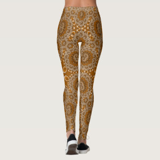 Karamell Fraktal Spets Leggings