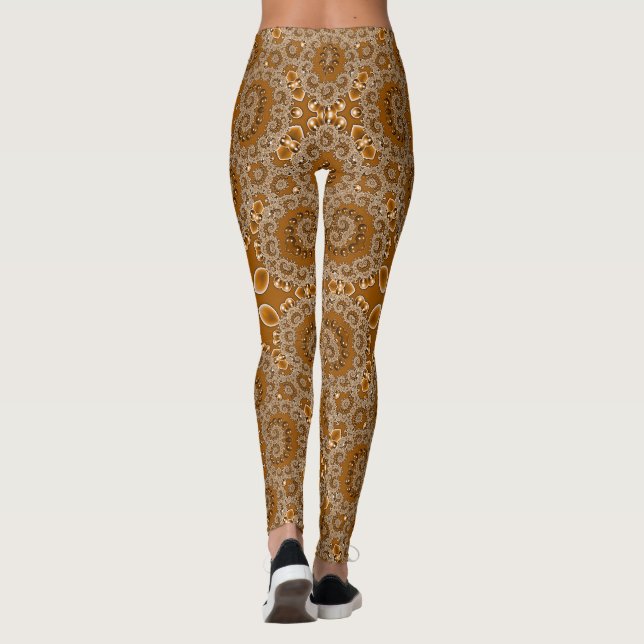 Karamell Fraktal Spets Leggings (Baksida)