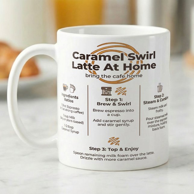Karamell Latte Recept, Cafe Hemma Steg Kaffemugg (Skapare uppladdad)