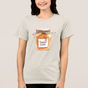 Karamell Sweet Love-burk med rosa hjärta T Shirt