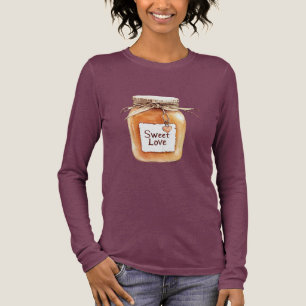 Karamell Sweet Love-burk med rosa hjärta T Shirt
