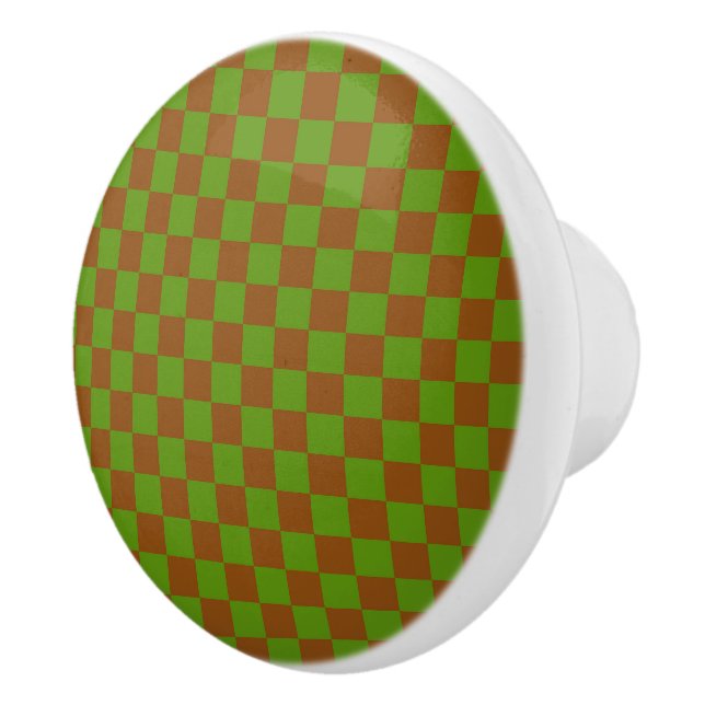 Karamelläpple schackbrädemönster knopp (Höger)
