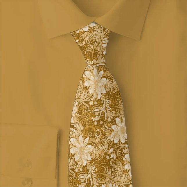 Karamellblommig batik slips (Skapare uppladdad)