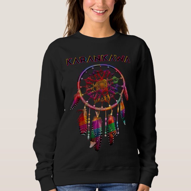 Karankawa Native American Indian Colorful Dreamcat T Shirt (Framsida)
