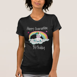 Karantän Födelsedags Enhörning regnbåge T Shirt