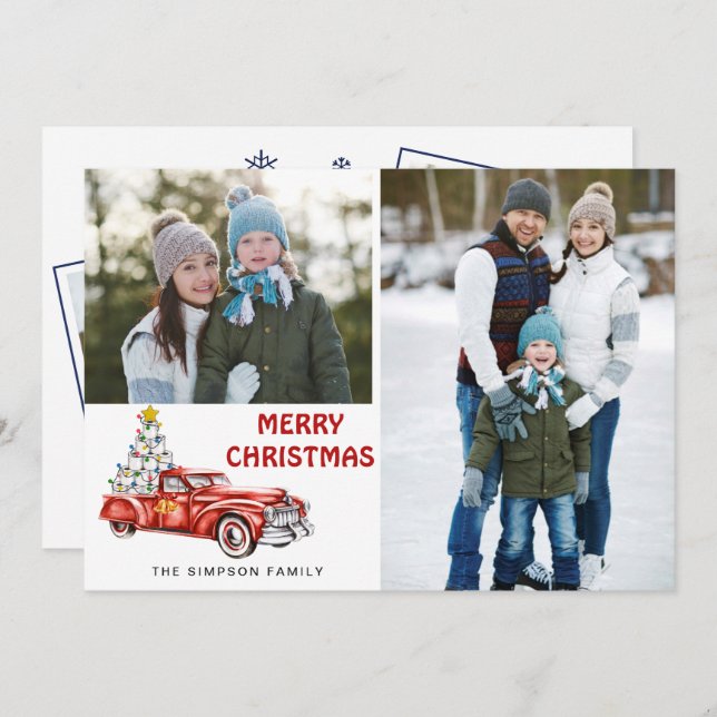 Karantän God jul 4 PHOTO Hälsning Julkort (Fram/baksida)