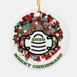 Karantän Julgran 2020 Lit Covid Pathogen Julgransprydnad Keramik